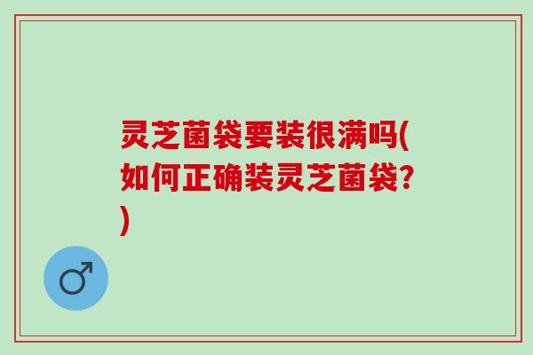 灵芝菌袋要装很满吗(如何正确装灵芝菌袋？)