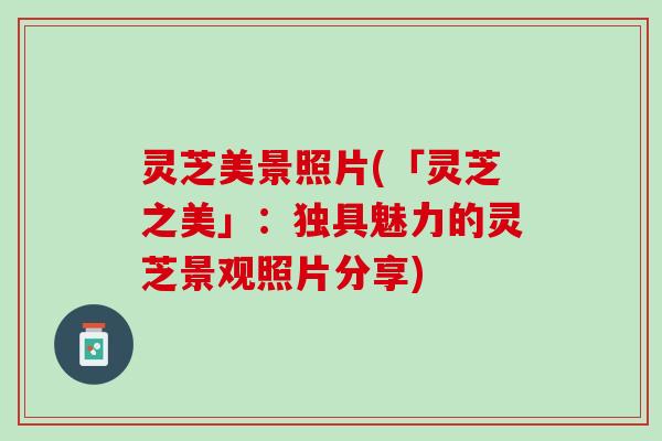 灵芝美景照片(「灵芝之美」：独具魅力的灵芝景观照片分享)