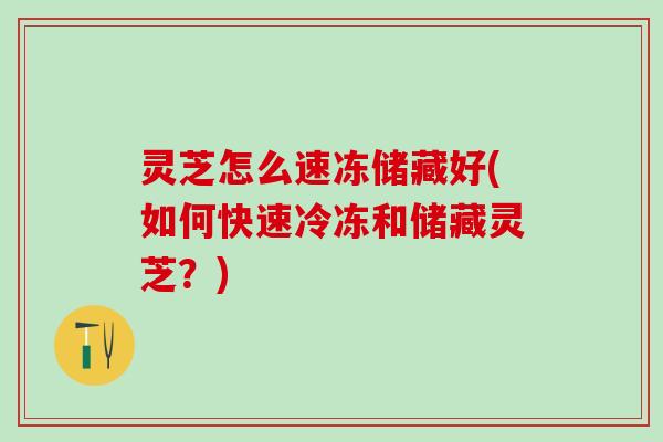 灵芝怎么速冻储藏好(如何快速冷冻和储藏灵芝？)