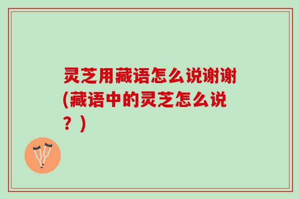 灵芝用藏语怎么说谢谢(藏语中的灵芝怎么说？)