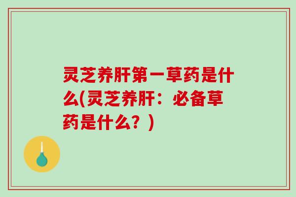 灵芝养肝第一草药是什么(灵芝养肝：必备草药是什么？)