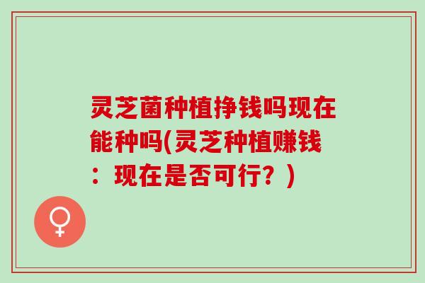 灵芝菌种植挣钱吗现在能种吗(灵芝种植赚钱：现在是否可行？)