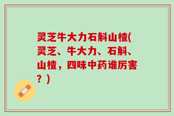 灵芝牛大力石斛山楂(灵芝、牛大力、石斛、山楂，四味中药谁厉害？)