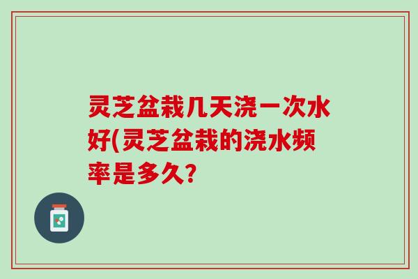 灵芝盆栽几天浇一次水好(灵芝盆栽的浇水频率是多久? 灵芝盆栽几天浇一次水好(灵芝盆栽的浇水频率是多久?