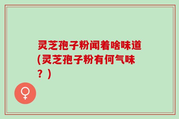 灵芝孢子粉闻着啥味道(灵芝孢子粉有何气味？)