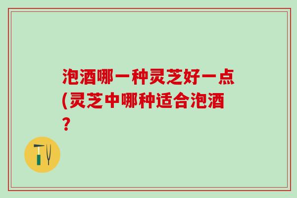 泡酒哪一种灵芝好一点(灵芝中哪种适合泡酒？