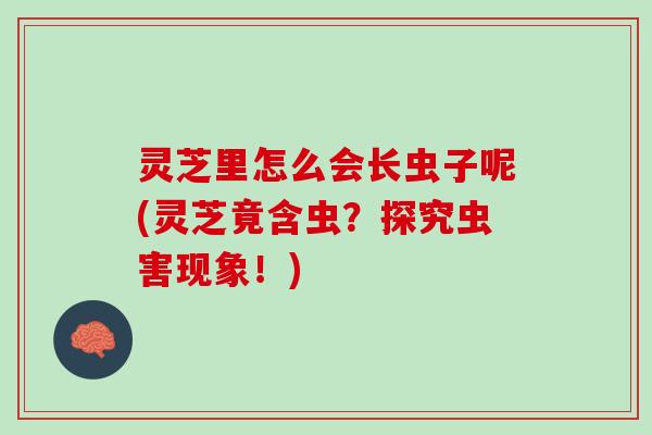 灵芝里怎么会长虫子呢(灵芝竟含虫？探究虫害现象！)