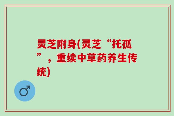 灵芝附身(灵芝“托孤”，重续中草药养生传统)