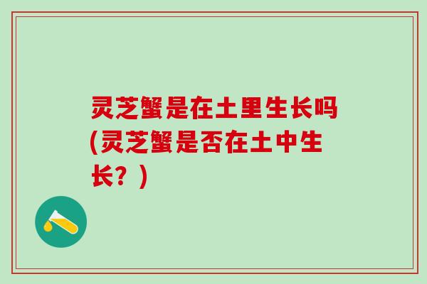 灵芝蟹是在土里生长吗(灵芝蟹是否在土中生长？)
