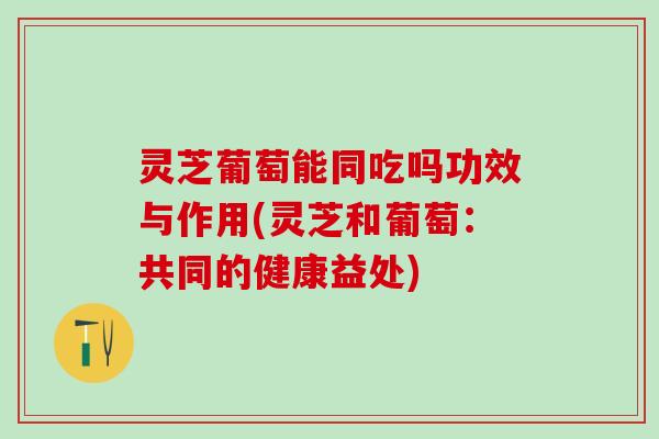 灵芝葡萄能同吃吗功效与作用(灵芝和葡萄：共同的健康益处)