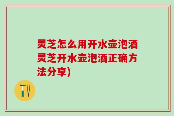 灵芝怎么用开水壶泡酒灵芝开水壶泡酒正确方法分享) 灵芝怎么用开水壶泡酒灵芝开水壶泡酒正确方法分享)