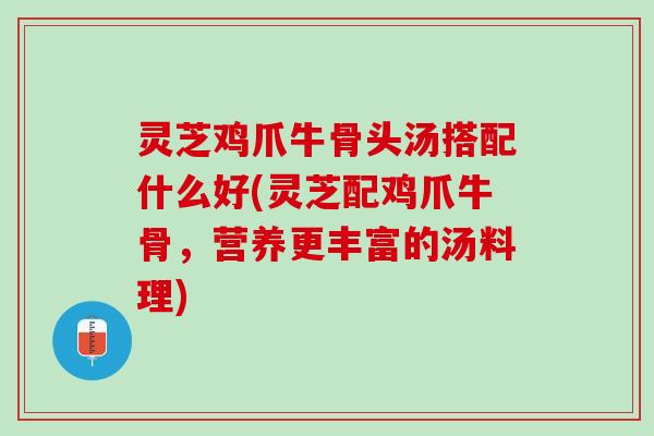 灵芝鸡爪牛骨头汤搭配什么好(灵芝配鸡爪牛骨，营养更丰富的汤料理)
