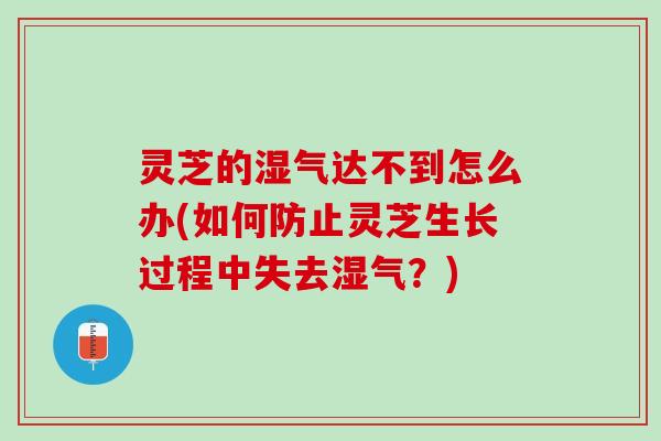 灵芝的湿气达不到怎么办(如何防止灵芝生长过程中失去湿气？)