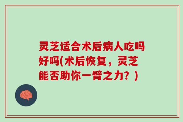 灵芝适合术后病人吃吗好吗(术后恢复，灵芝能否助你一臂之力？)