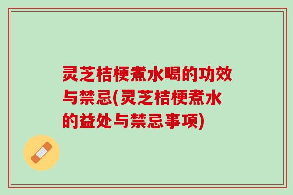 灵芝桔梗煮水喝的功效与禁忌(灵芝桔梗煮水的益处与禁忌事项)