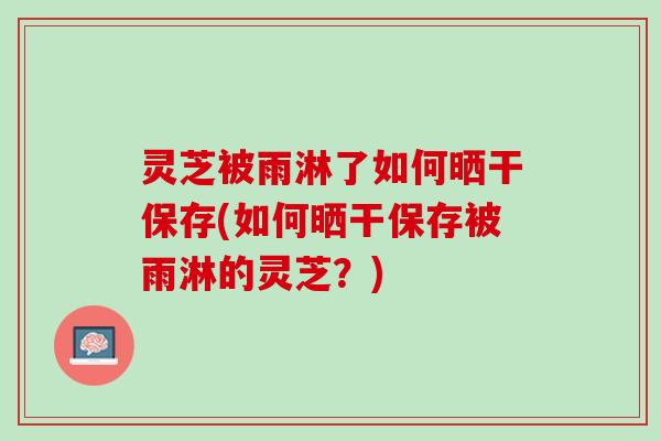 灵芝被雨淋了如何晒干保存(如何晒干保存被雨淋的灵芝？)