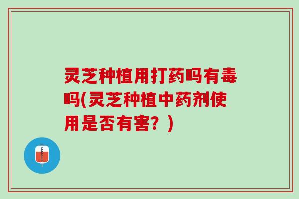灵芝种植用打药吗有毒吗(灵芝种植中药剂使用是否有害？)