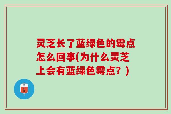 灵芝长了蓝绿色的霉点怎么回事(为什么灵芝上会有蓝绿色霉点？)
