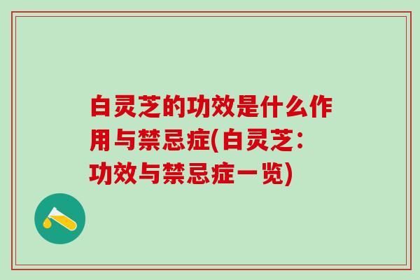 白灵芝的功效是什么作用与禁忌症(白灵芝：功效与禁忌症一览)