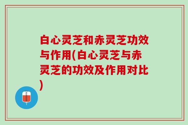 白心灵芝和赤灵芝功效与作用(白心灵芝与赤灵芝的功效及作用对比) 白心灵芝和赤灵芝功效与作用(白心灵芝与赤灵芝的功效及作用对比)