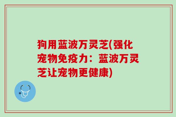 狗用蓝波万灵芝(强化宠物免疫力:蓝波万灵芝让宠物更健康) 狗用蓝波万灵芝(强化宠物免疫力:蓝波万灵芝让宠物更健康)