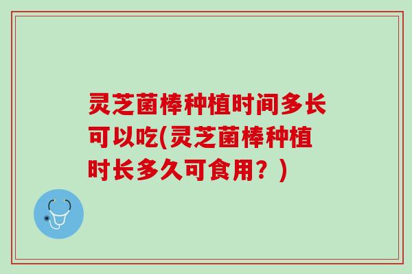 灵芝菌棒种植时间多长可以吃(灵芝菌棒种植时长多久可食用？)