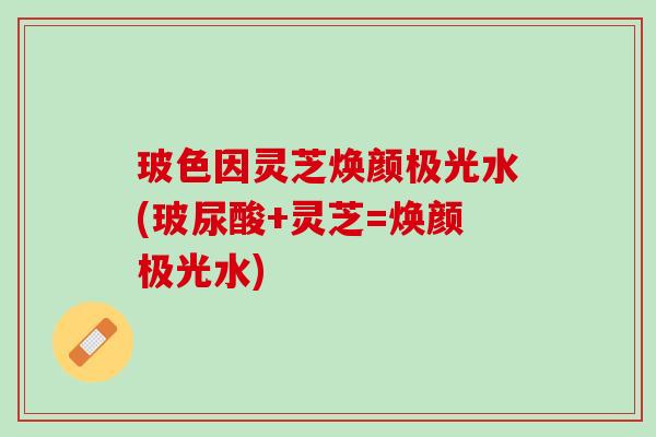 玻色因灵芝焕颜极光水(玻尿酸+灵芝=焕颜极光水)
