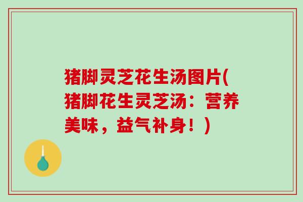 猪脚灵芝花生汤图片(猪脚花生灵芝汤：营养美味，益气补身！)