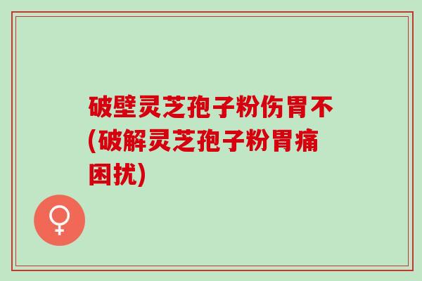 破壁灵芝孢子粉伤胃不(破解灵芝孢子粉胃痛困扰)
