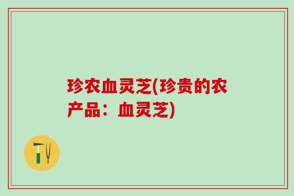 珍农血灵芝(珍贵的农产品：血灵芝)