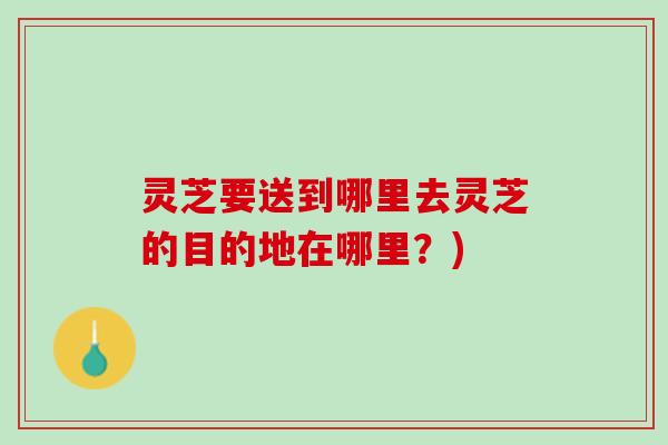 灵芝要送到哪里去灵芝的目的地在哪里?) 灵芝要送到哪里去灵芝的目的地在哪里?)