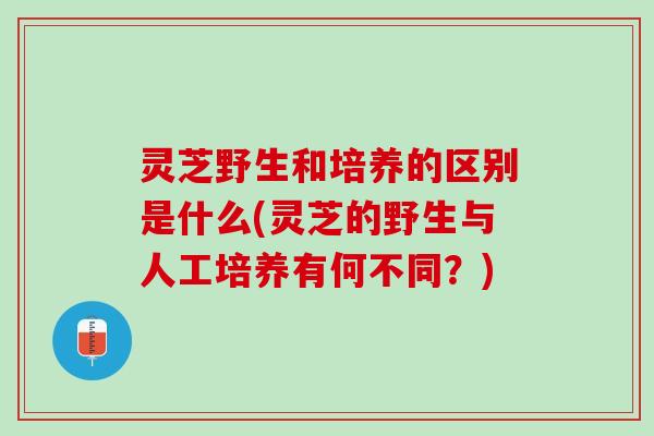 灵芝野生和培养的区别是什么(灵芝的野生与人工培养有何不同?) 灵芝野生和培养的区别是什么(灵芝的野生与人工培养有何不同?)