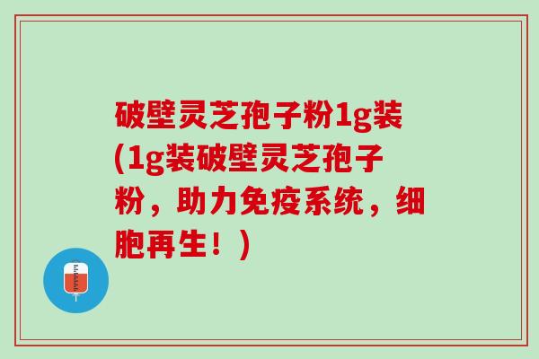破壁灵芝孢子粉1g装(1g装破壁灵芝孢子粉，助力免疫系统，细胞再生！)