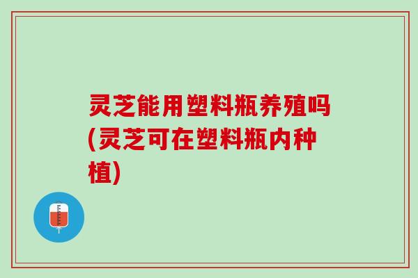 灵芝能用塑料瓶养殖吗(灵芝可在塑料瓶内种植)