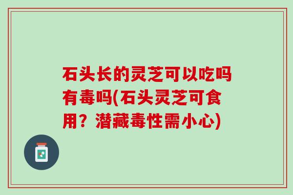 石头长的灵芝可以吃吗有毒吗(石头灵芝可食用?潜藏毒性需小心) 石头长的灵芝可以吃吗有毒吗(石头灵芝可食用?潜藏毒性需小心)