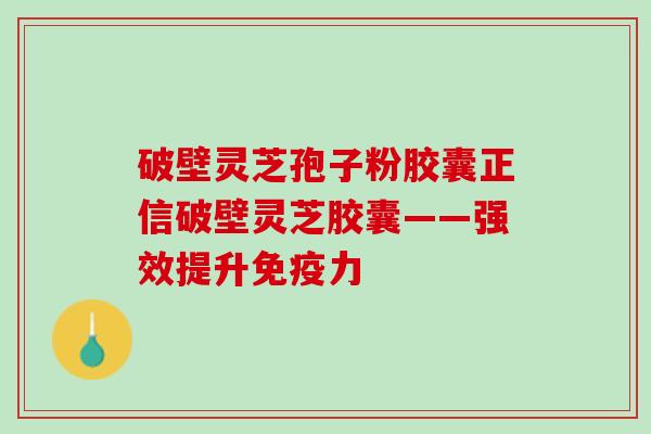 破壁灵芝孢子粉胶囊正信破壁灵芝胶囊——强效提升免疫力