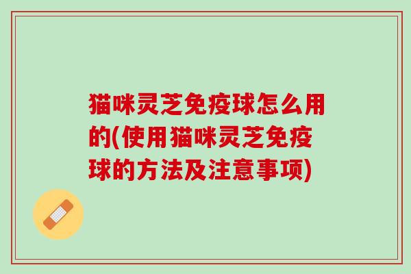 猫咪灵芝免疫球怎么用的(使用猫咪灵芝免疫球的方法及注意事项)