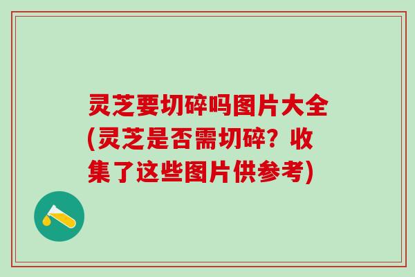 灵芝要切碎吗图片大全(灵芝是否需切碎？收集了这些图片供参考)