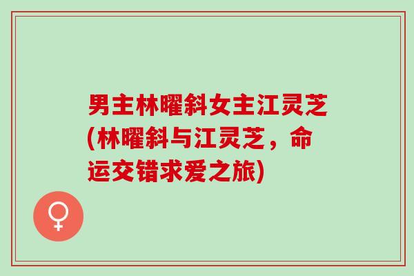 男主林曜斜女主江灵芝(林曜斜与江灵芝，命运交错求爱之旅)