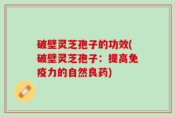 破壁灵芝孢子的功效(破壁灵芝孢子：提高免疫力的自然良药)