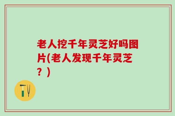 老人挖千年灵芝好吗图片(老人发现千年灵芝？)