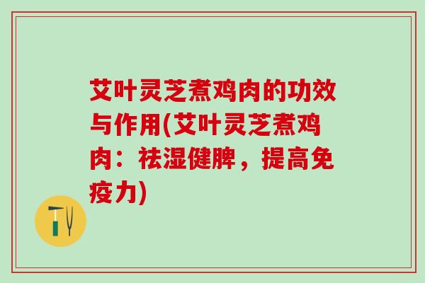 艾叶灵芝煮鸡肉的功效与作用(艾叶灵芝煮鸡肉：祛湿健脾，提高免疫力)