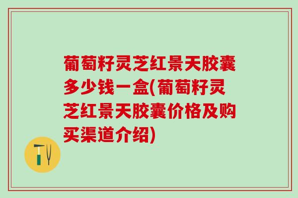 葡萄籽灵芝红景天胶囊多少钱一盒(葡萄籽灵芝红景天胶囊价格及购买渠道介绍)