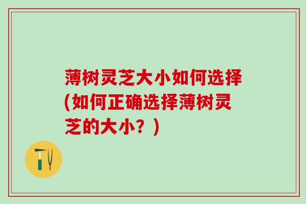 薄树灵芝大小如何选择(如何正确选择薄树灵芝的大小？)