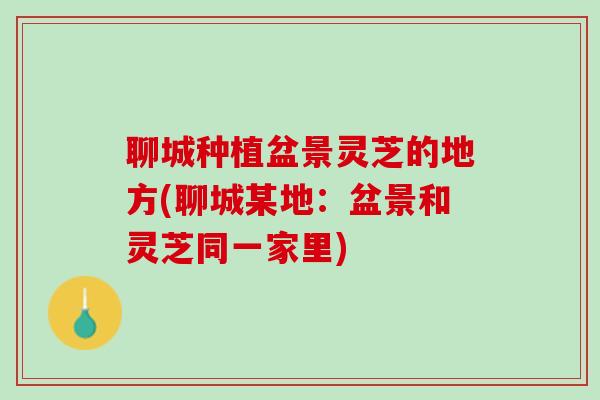 聊城种植盆景灵芝的地方(聊城某地:盆景和灵芝同一家里) 聊城种植盆景灵芝的地方(聊城某地:盆景和灵芝同一家里)
