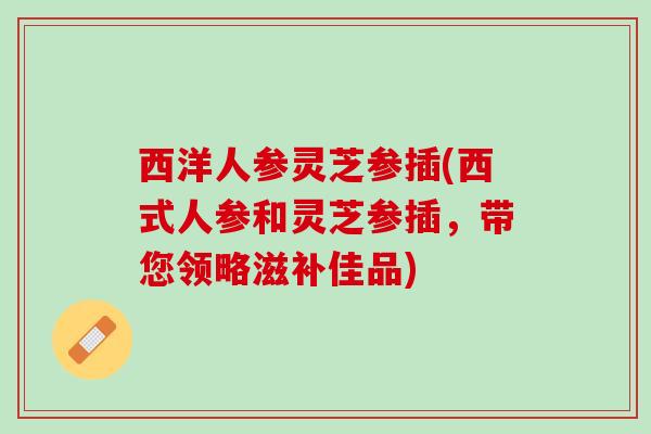 西洋人参灵芝参插(西式人参和灵芝参插，带您领略滋补佳品)