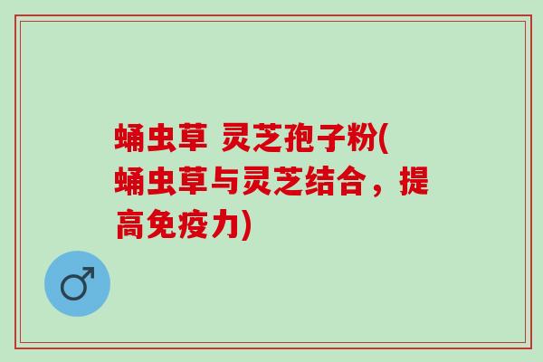 蛹虫草 灵芝孢子粉(蛹虫草与灵芝结合,提高免疫力) 蛹虫草 灵芝孢子粉(蛹虫草与灵芝结合,提高免疫力)