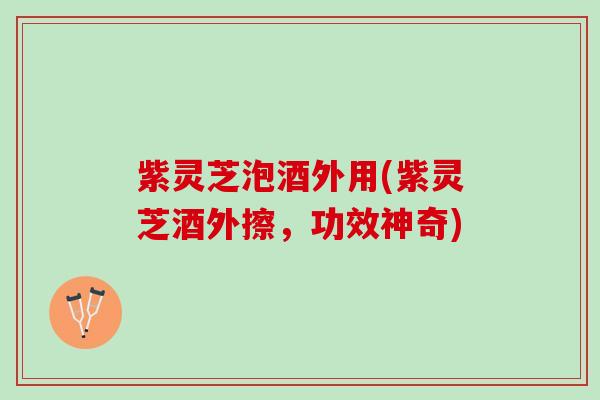 紫灵芝泡酒外用(紫灵芝酒外擦，功效神奇)