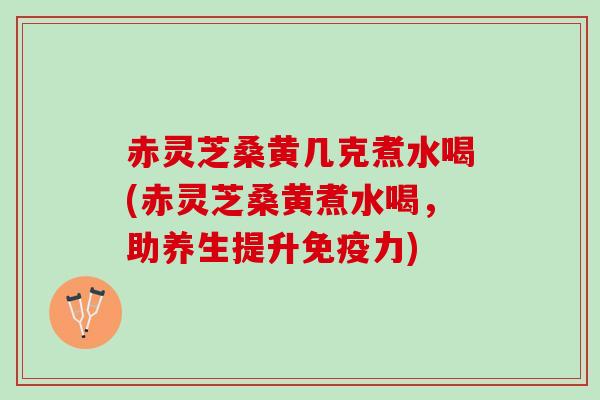 赤灵芝桑黄几克煮水喝(赤灵芝桑黄煮水喝，助养生提升免疫力)