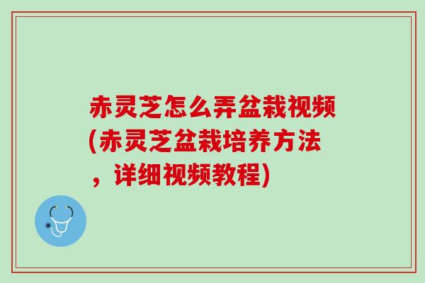 赤灵芝怎么弄盆栽视频(赤灵芝盆栽培养方法，详细视频教程)